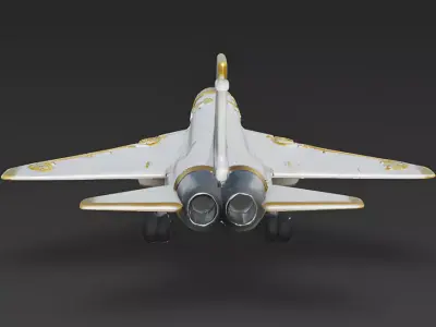 Stylized Pearl Albatross Fighter Jet 3D Model Low-poly 3D model