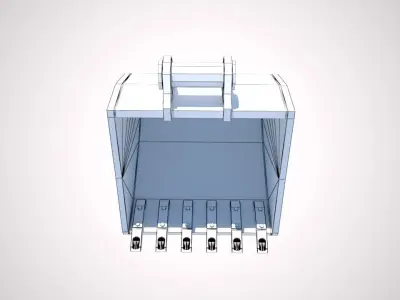 Excavator Bucket Digger Claw Low-poly 3D model
