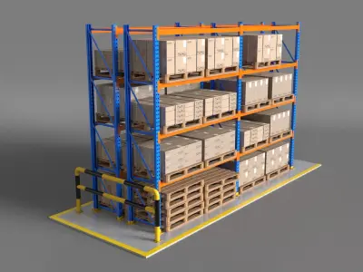 Pallet Rack 3D model purchase