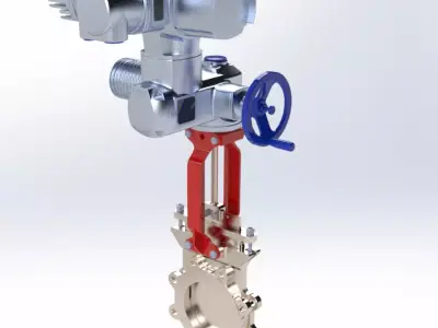 AUMA multi turn actuators with Bray 6 inch gate valves 3D model