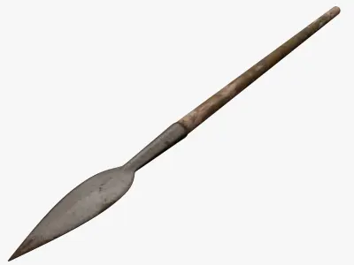 Medieval Spear Low-poly 3D model 4