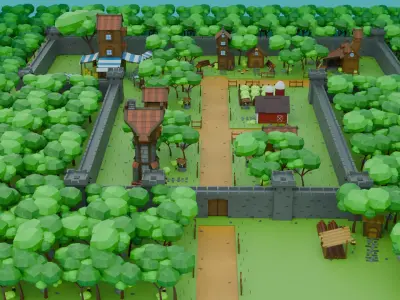 RTS Medieval Settlements Pack 3D model