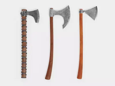 -Battleaxes- Low-poly 3D model