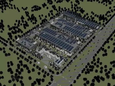 Industrial buildings factories industrial parks 3D model buy