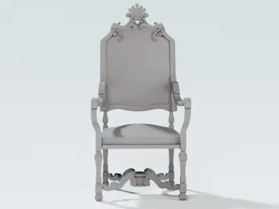 king armchair Louis XIV 3D model