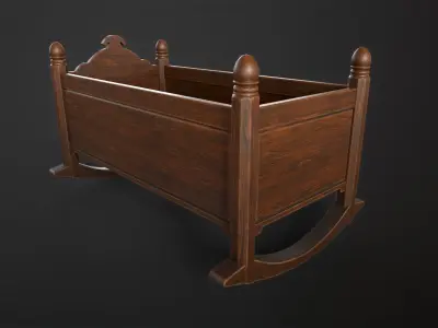 Vintage cradle Low-poly 3D model