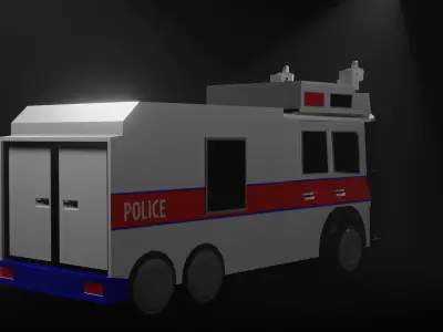 Police Water Cannon Low-poly 3D model