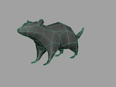 Low Poly Rat model cat Low-poly 3D model
