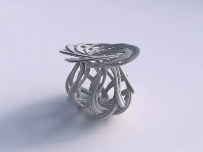 Vase wide creeper twisted with extruded lines and squeezed to... 3D print model get