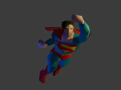 PSX Superman 70s Low-poly 3D model