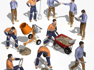 Workman - Engineer combo - LOD 3D model