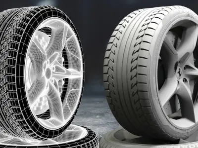 ferrari car tyre 3D model