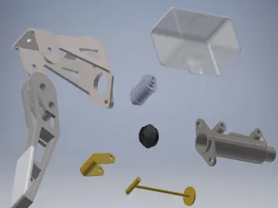 brake pedal assembly 3D model 3D model