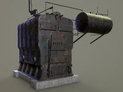 Old boiler Low-poly 3D model