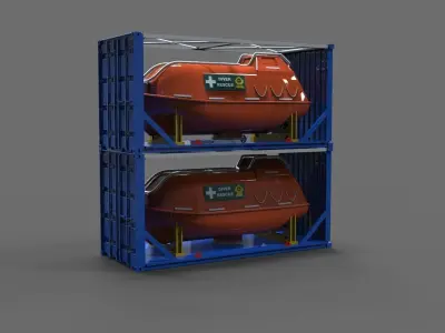 Lifeboat in container 3D print model