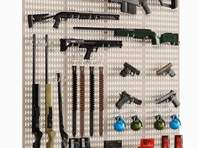Store Show Case 6 Gun Store 3D model