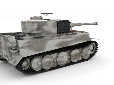 Fully built Panzer Tiger Tank Late 1944 v3 interior and engine 3D model