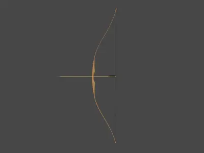 LOW POLY Recurve Bow and Arrow - Game Ready Low-poly 3D model