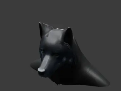 Blender 3d Ready Print Wolf bust 3D model