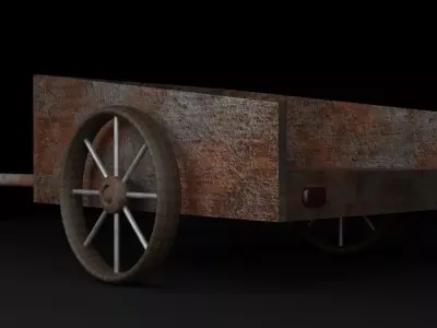 Halloween Dirty Cart 3D model Free low-poly 3D model