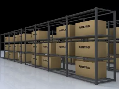 Goods shelves 3D model