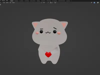 Kawaii cat 3D model