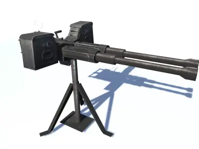 Machine Gun  Game-Ready Low-poly 3D model