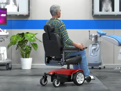  Elderly Man with Jazzy Select Wheelchair 