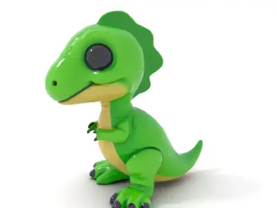 Cute Dinosaur model pack Low-poly 3D model