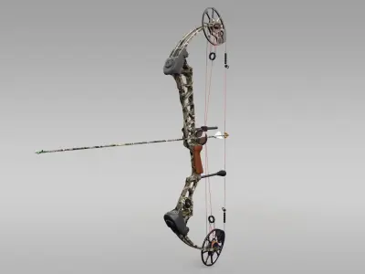 Compound Bow with Arrow 3D model