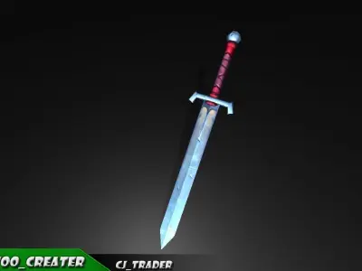 Fantasy Sword 3D Lowpoly Model Low-poly 3D model