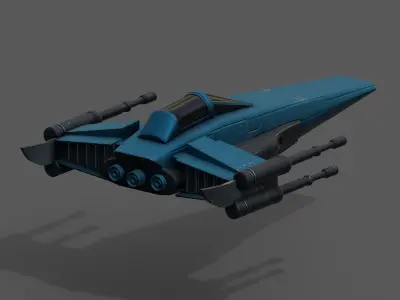 Spaceship starship scifi space futuristic cyborg Generic  Low-poly 3D model