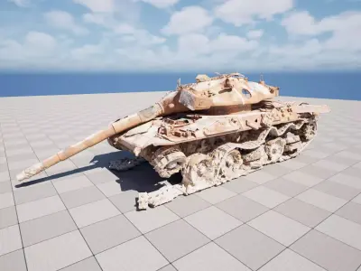 Destroyed Tank High Quality Model 3D model