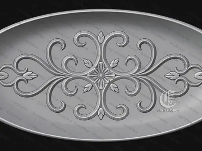 Decorative Tray  - 3D STL files for CNC and 3D Printer  3D model