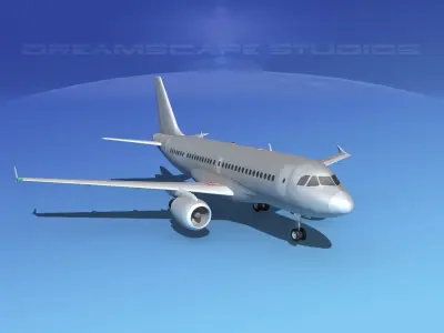 Airbus A319 Bare Metal V00 3D model