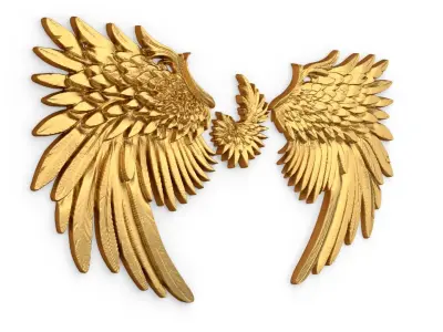 Wings Printable carved decor 07 3D model