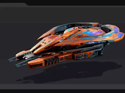 DRAKX - ALIEN Destroyer DK3 Low-poly 3D model