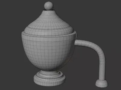 Antique Brass Mabkhara - Arabic Bakhoor Incense Burner PBR 3D model