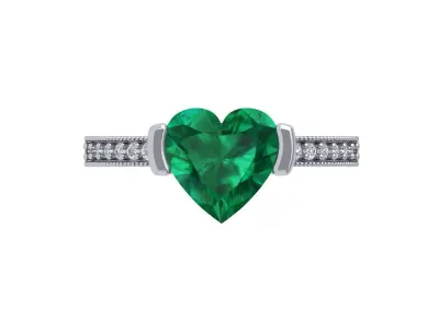 Heart Solitaire Ring 3D print model buy