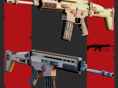 Scar-H Gun Low-poly 3D model purchase