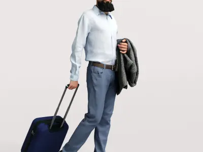 Humano Traveling Man with suitcase 2206-10 3D model