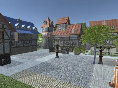 Medieval Town Complete Unity Pack Free low-poly 3D model