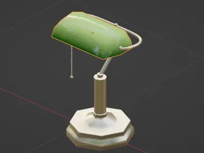 Classic Bankers Lamp With Pull Chain Free low-poly 3D model