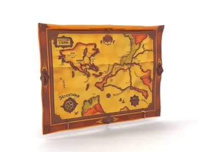 Antique Nautical Map Model Pack for Historical Projects and G... Low-poly 3D model