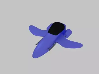 Spaceship D 3 toy airplane Low-poly 3D model