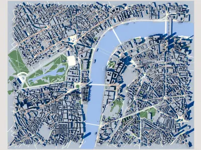 Part of London City England 3D model