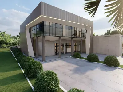 Modern Office Building  Low-poly 3D model