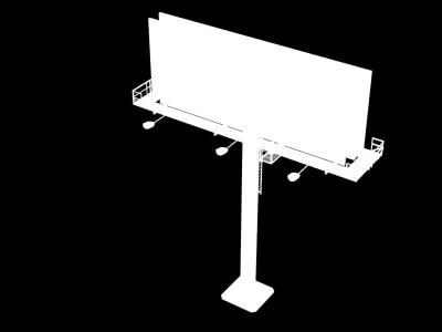 Billboard 1 Red Low-poly 3D model