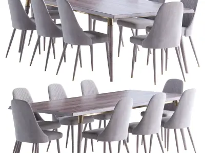 Sitte Dining Table and Chair Bary 3D model