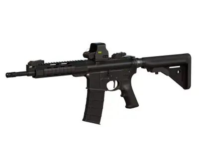 AR-15 Assault Rifle Low-poly 3D model